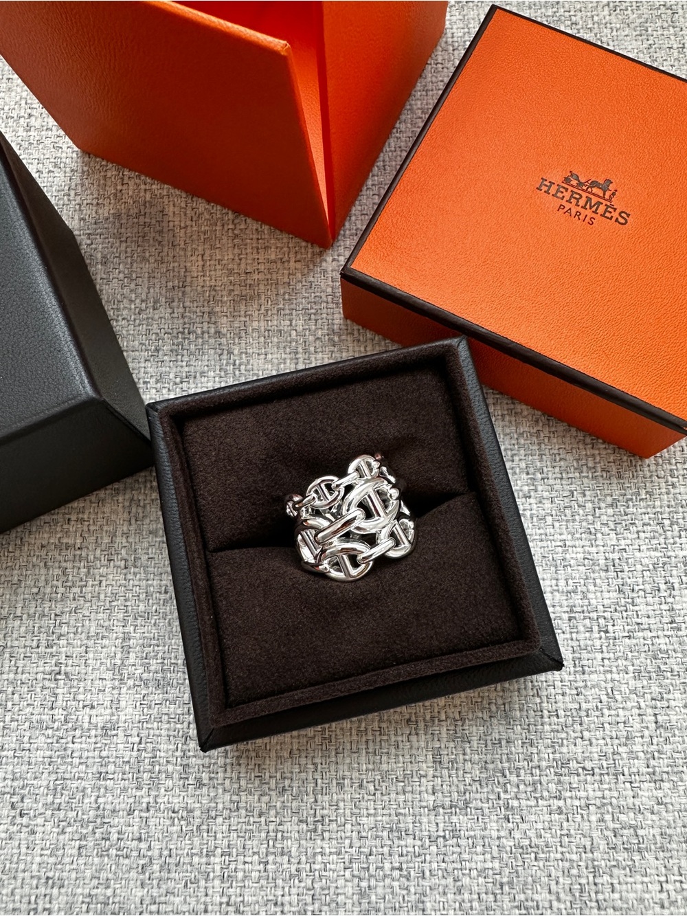Hermes Chaine d'ancre Enchainee ring, large model Size 51